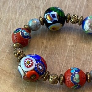 Amazing vintage long Millifiore Bead Necklace